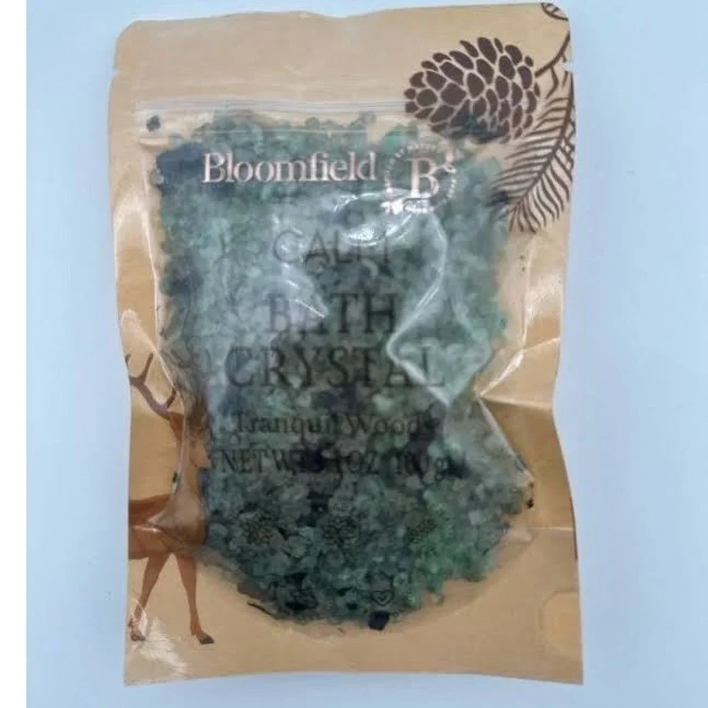 Bloomfield Calm Bath Crystal Tranquil Woods Scent 3.5oz 100g Eucalyptus Pouch